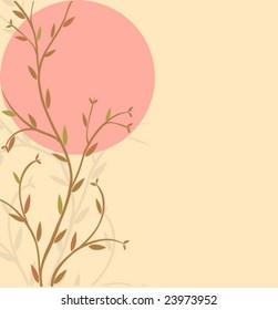 Branch of a plant, the Japanese style, background
