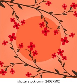 Branch of a plant, the Japanese style, background