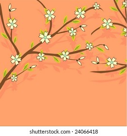 Branch of a plant, the Japanese style, background