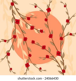 Branch of a plant, the Japanese style, background