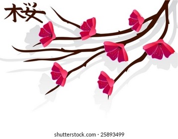 Branch of a plant, the Japanese style, background