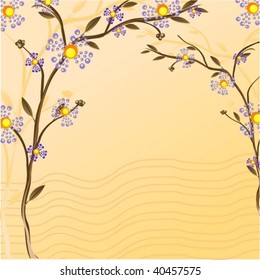Branch of a plant, the Japanese style, background