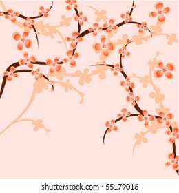 Branch of a plant, the Japanese style, background
