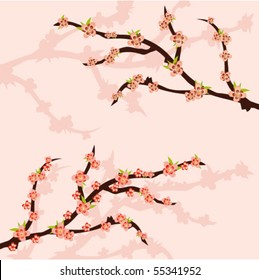 Branch of a plant, the Japanese style, background