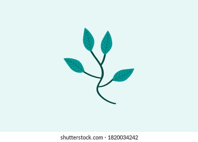 branch of plant leaf vector design illustration