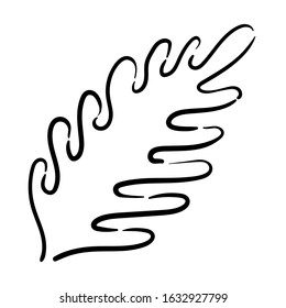 Branch of a plant with leaves. Vector drawing in sketch style