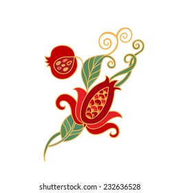 Branch of pomegranate