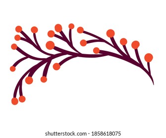 branch with red leaf icon on white backgroundvector illustration design