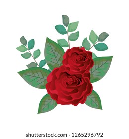 branch with rose and leafs