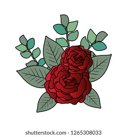 branch with rose and leafs