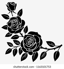 Rose SVG Silhouette Clipart Vector for Cutting