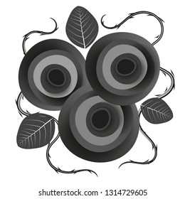 Branch Of Roses On A White Background Vector Illustration