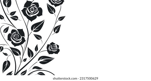 Branch of roses on a white background. Vector illustration