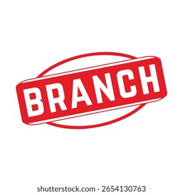 BRANCH Rubber stamp design. VECTOR ILLUSTRATION. 