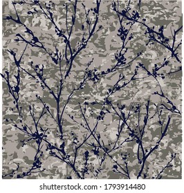 branch Seamless  pattern .carpet design can be used for printing on fabric or wallpaper. vintage design