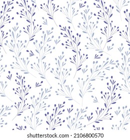 branch seamless pattern. Simple vegetal background in trendy colors of the season. Beautiful print for printing on fabric, home textiles, gift wrapping paper. Vector illustration, hand drawn