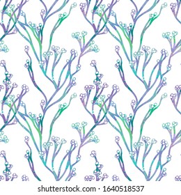 Branch Seamless Pattern. Vector Floral Background.