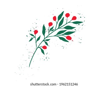 branch with seeds decorative icon vector illustration design.