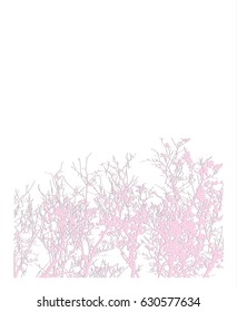 branch shape paper cutout. template for greeting card.