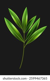 a branch with shiny sharp leaves