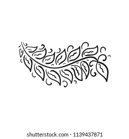 Branch. Sketch. Vector illustration