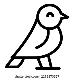 Branch sparrow icon outline vector. Flight bird. Cute tree
