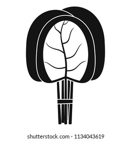 Branch of spinach leaves icon. Simple illustration of branch of spinach leaves vector icon for web design isolated on white background