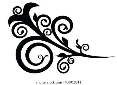 Branch of Spring Design in black color