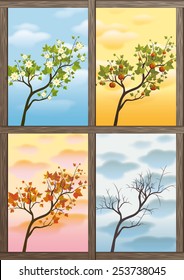 branch as symbol of the four seasons