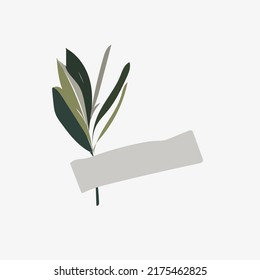 A branch with a tag for your ideas and designs,illustration