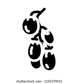 branch tomato glyph icon vector. branch tomato sign. isolated contour symbol black illustration