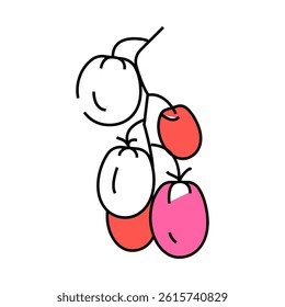 branch tomato line icon vector. branch tomato sign. isolated symbol illustration