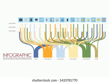 Branch tree bar infographic template. Vector illustration