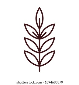 branch tree leaves foliage organic line style vector illustration