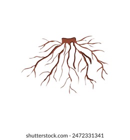 branch tree root cartoon. graphic forest, abstract health, oak garden branch tree root sign. isolated symbol vector illustration