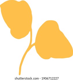 A branch with two yellow acorns on a white background.