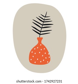 Sucursal En Vase. Ilustración de Doodle dibujado a mano. Vector.