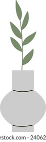 Branch In Vase Vector Illustration