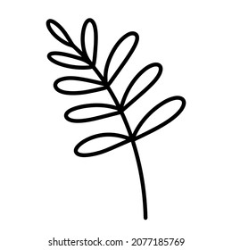 Icono vectorial de bifurcación. Grabado a mano. Esbozo botánico de un sprig de cadera de rosas. Diga abstracta. Esquema de planta silvestre. Concepto natural en blanco y negro para la decoración, diseño de tarjetas, invitaciones, textiles