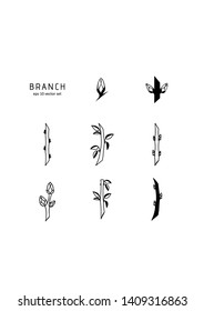 Branch - vector icon set on white background. Symbol for web, infographics, print design and mobile UX/UI kit. Vector illustration, EPS10.