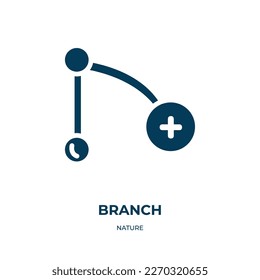 branch vector icon. branch, tree, plant filled icons from flat nature concept. Isolated black glyph icon, vector illustration symbol element for web design and mobile apps