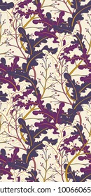 Branch Vintage Seamless Vector Pattern Design