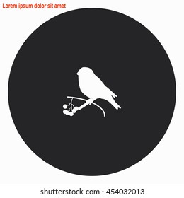 Branch web icon. Gray circle button with white illustration.