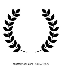 Branch of winner Laurel wreaths Symbol of victory icon black color vector illustration flat style simple image