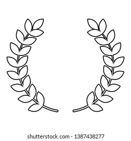 Branch of winner Laurel wreaths Symbol of victory icon outline black