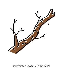 branch wood timber color icon vector. branch wood timber sign. isolated symbol illustration