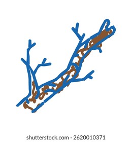 branch wood timber doodle icon sketch vector. branch wood timber sign. isolated symbol illustration