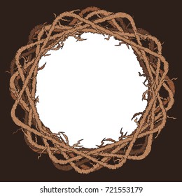 branch wreath frame - Halloween vector background