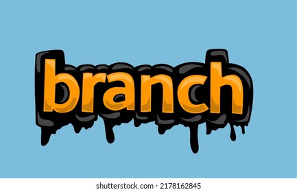 BRANCH-Schrift, Vektordesign auf blauem Hintergrund