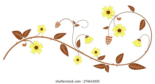 branch with yellow flowers 
